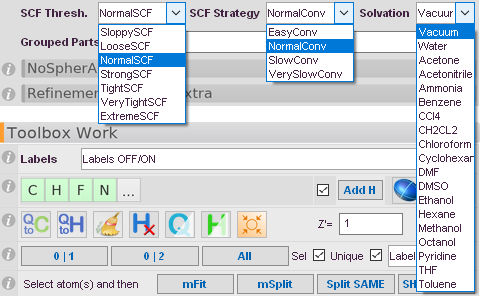 ORCA-specific options available