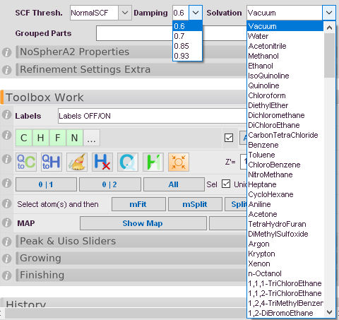 pySCF-specific options available