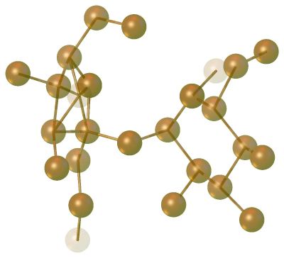 Sucrose Q-Peaks. You can easily recognise the structure from the position of the electron density peaks.